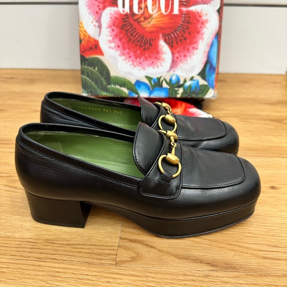 Black Gucci loafers with block heel (hard bottom) size 36.5 - Picture 4 of 8